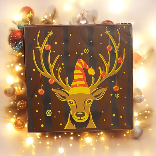 Carte Joyeux Noël en Chocolat Renne
