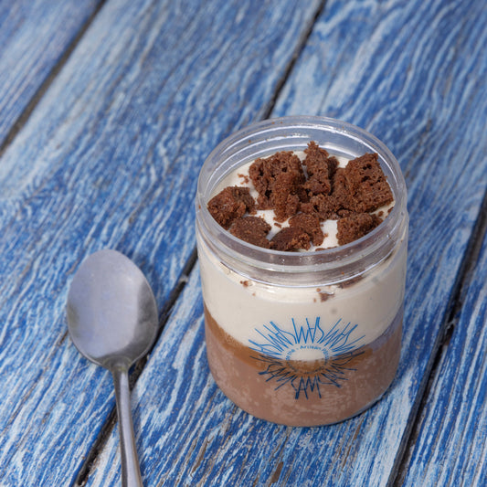 Verrine glacée Chocolat et Vanille Brownie